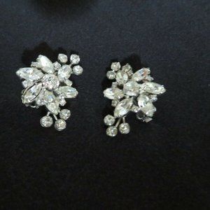 Vintage Rhinestone  Pair of Earrings -SIGNED WEISS